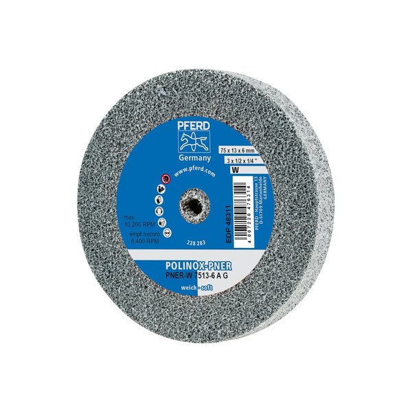 Pferd 3" x 1/2" Unitized Wheel - 1/4" A.H., A/O Coarse (W) 8AM 48311